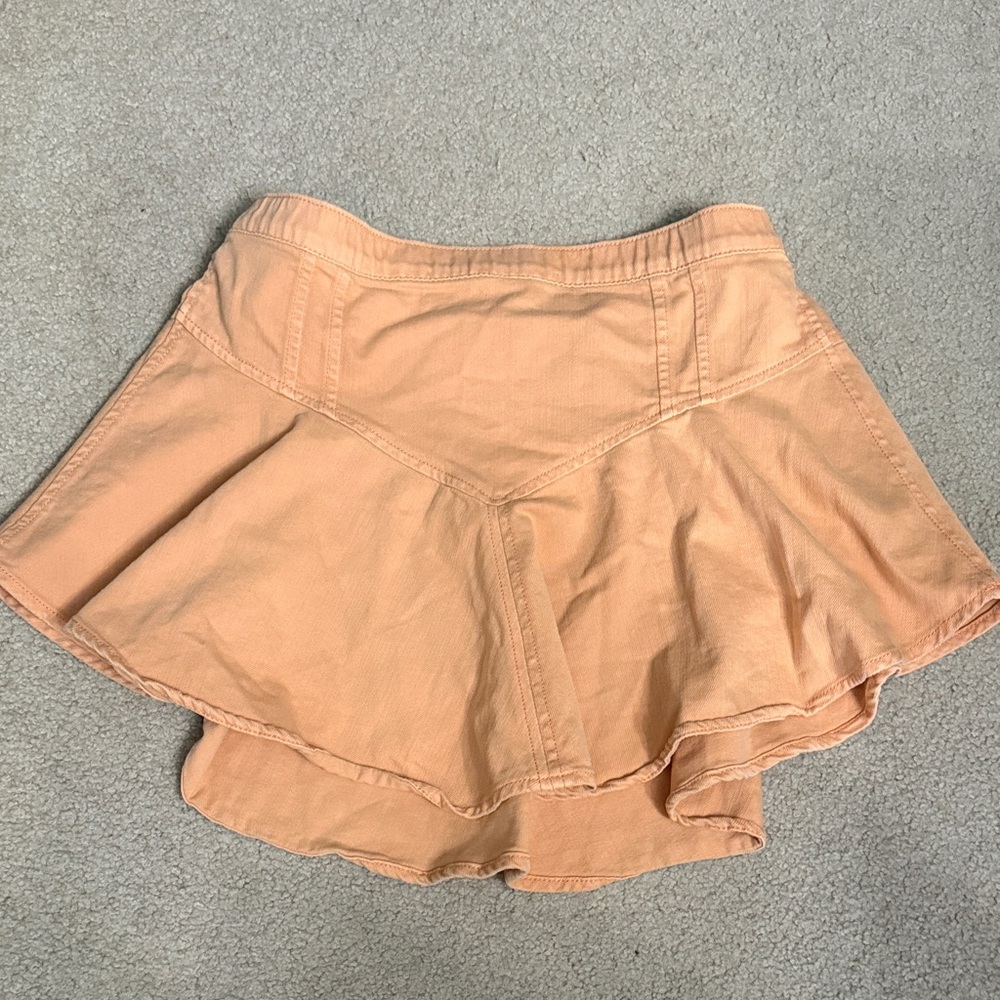 Peach flared jean skirt - aerie
